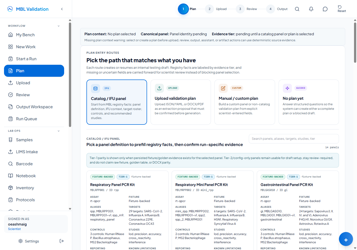 Validation Scientist Workflow | MBL Validation Docs